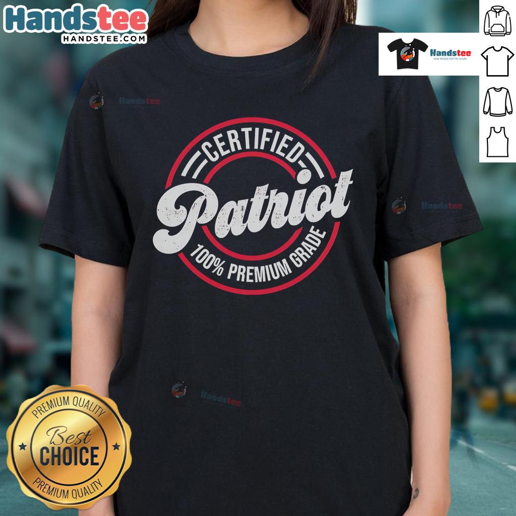 Official Certified Patriot 100 Premium Grade Ladies Tee in vibrant colors, showcasing a stylish and comfortable design.