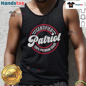 Official Certified Patriot 100 Premium Grade Tank Top in vibrant colors, perfect for summer wear and patriotic events.