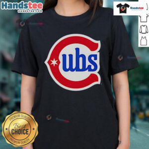 Alt Text: Official Chicago Cubs logo on an alternate ladies' tee, showcasing team pride and stylish design for female fans.