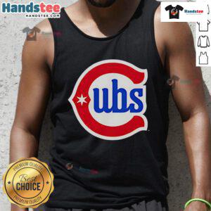 Official Chicago Cubs logo on an alternate tank top, perfect for fans showcasing team spirit in style.
