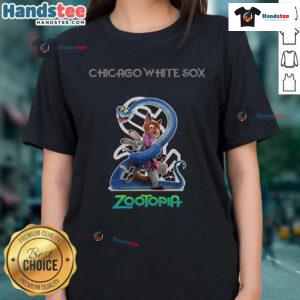 Alt Text: Official Chicago White Sox Zootopia 2 ladies tee featuring vibrant graphics and a stylish fit for fans.