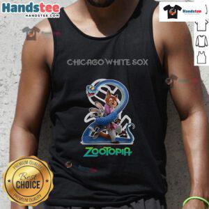 Official Chicago White Sox Zootopia 2 tank top featuring vibrant graphics and team logo, perfect for fans and summer wear.