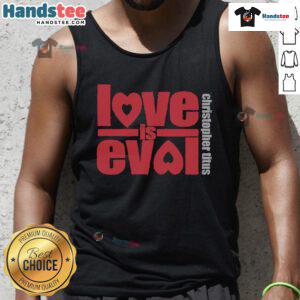Official Christopher Titus Love Is Evol logo tank top featuring a bold design for fans of stand-up comedy apparel.
