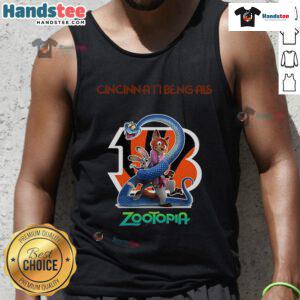 Official Cincinnati Bengals Zootopia 2 tank top featuring vibrant graphics and team logo, perfect for game day wear.