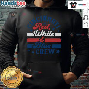 Official Cincinnati Red White and Blue Crew Hoodie featuring vibrant colors and team logo, perfect for fans.