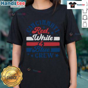 Official Cincinnati Red White and Blue Crew Ladies Tee featuring vibrant colors and stylish design for fans.