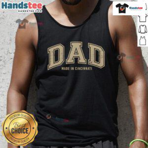 Official DAD Made In Cincinnati tank top showcasing a stylish design perfect for proud dads and casual wear.
