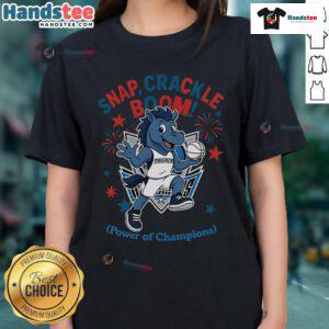 Official Dallas Mavericks Snap Crackle Boom Independence Day Ladies Tee showcasing team spirit and patriotic design.