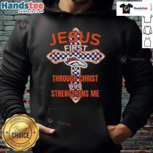 Official Denver Broncos Jesus 'I Can Do All Things' hoodie featuring vibrant team colors and inspirational design.