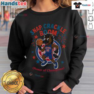 Alt Text: Official Detroit Pistons Snap Crackle Boom sweatshirt showcasing Independence Day design, perfect for fans.