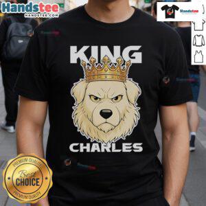 Official Dog King Charles T-Shirt featuring a charming design of the royal breed, perfect for dog lovers and fashion enthusiasts.