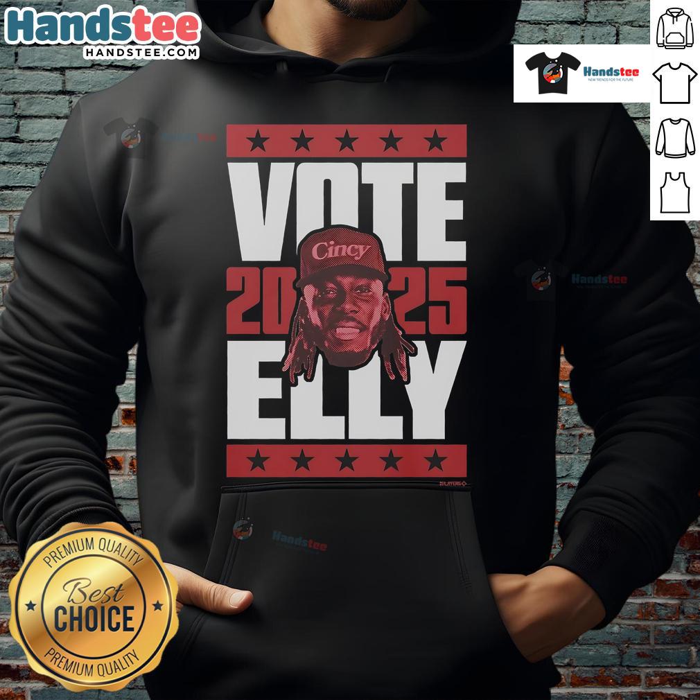 Alt Text: Official Elly De La Cruz 2025 Vote Hoodie featuring vibrant design, perfect for supporters of the campaign.