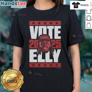 Official Elly De La Cruz 2025 Vote Ladies Tee featuring a stylish design for supporters of Elly De La Cruz.