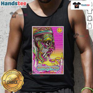 Alt Text: Official Fatboy Slim Baum Festival in Bogota, Colombia poster on a tank top, June 1, 2025 event.