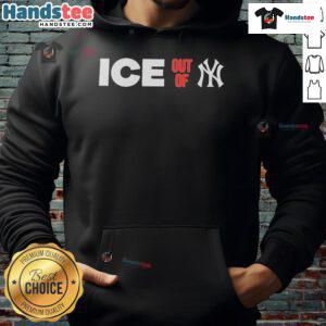 Official ICE Out Of NY New York Hoodie in black featuring bold white lettering and a stylish design, perfect for urban wear.