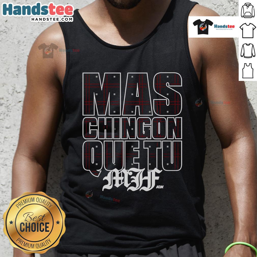 Official MJF Mas Chingon Que Tu Tank Top featuring bold graphic design and comfortable fit, perfect for casual wear.