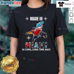 Official Made In Miami A Long Long Time Ago Ladies Tee featuring a stylish design perfect for Miami fans.