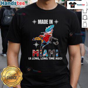 Alt Text: Official Made In Miami A Long Long Time Ago T-Shirt featuring retro design and vibrant colors, perfect for Miami lovers.