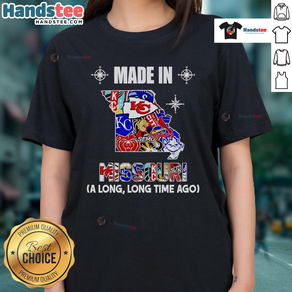 Official Made In Missouri A Long Long Time Ago Ladies Tee featuring vintage design and comfortable fit.
