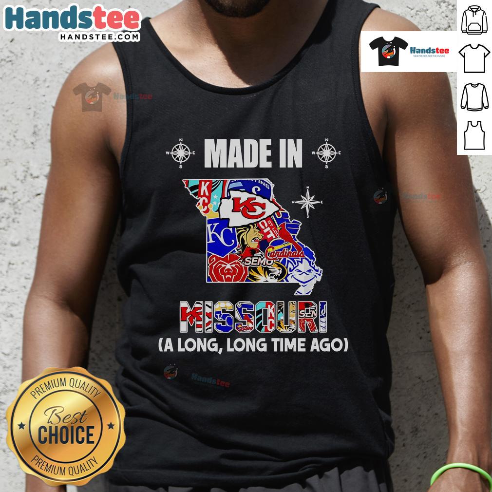 Made in Missouri tank top featuring 'A Long Long Time Ago' design, perfect for casual wear and showcasing local pride.