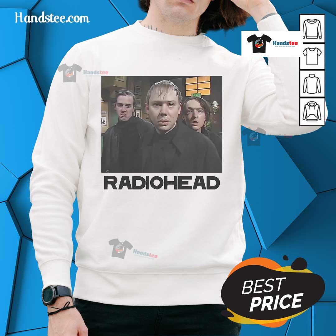 Alt Text: Official McPoyle Head Radio Head Sweatshirt featuring unique design, perfect for fans of quirky apparel.