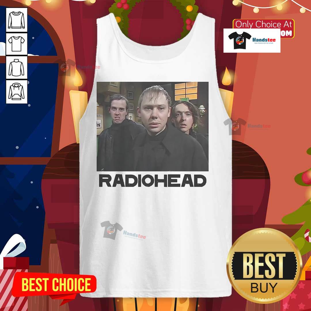 Alt Text: Official McPoyle Head Radio Head Tank Top featuring a unique graphic design, perfect for fans of quirky apparel.