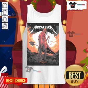 Official Metallica M72 Houston Texas North American Tour 2025 tank top showcasing bold band logo and tour design.