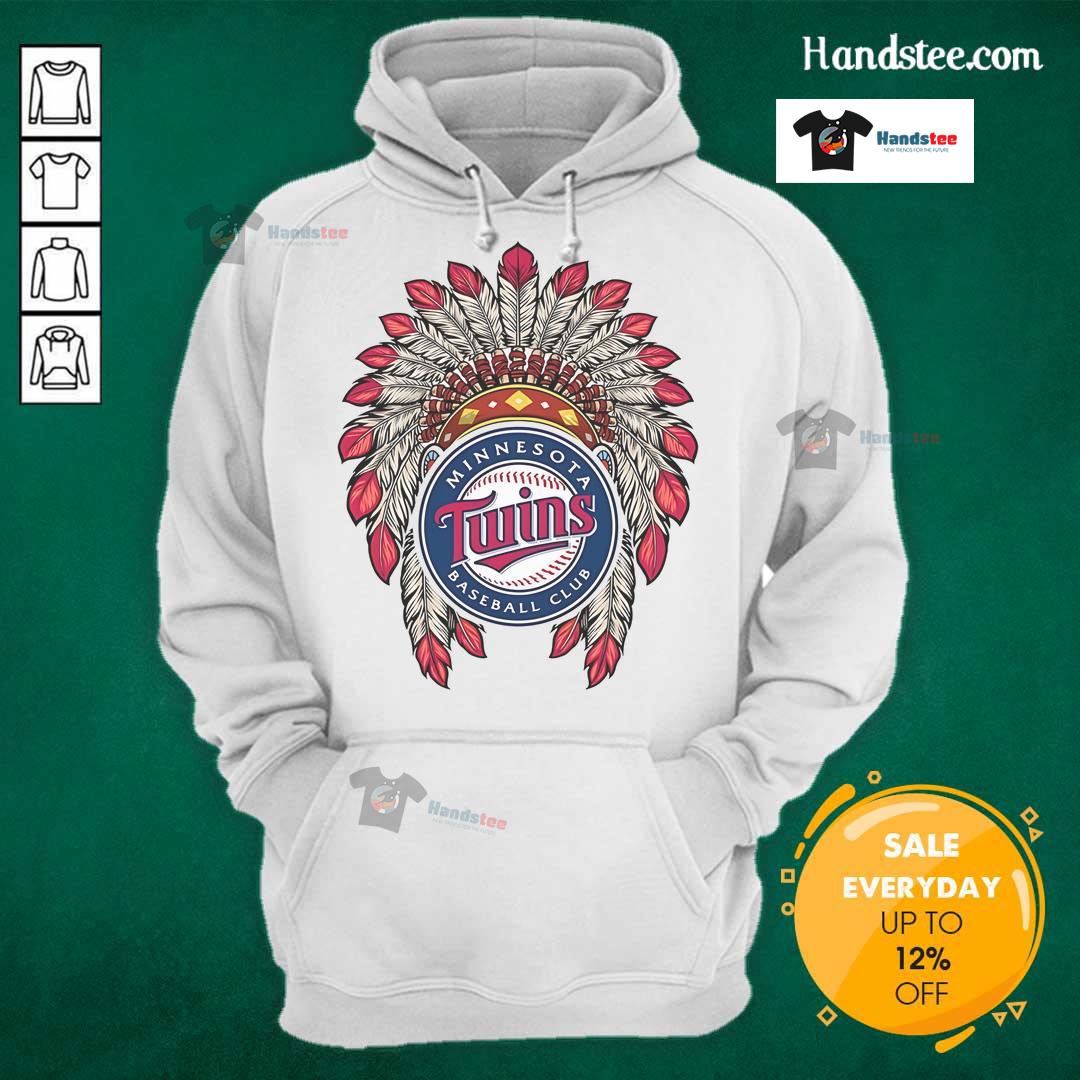 Official Minnesota Twins Native American logo hoodie featuring vibrant colors and unique design for fans.