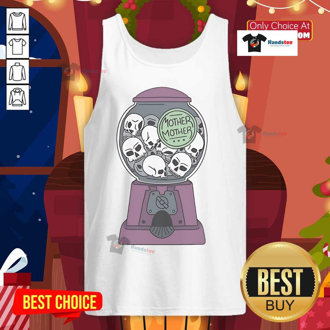 Official Mother Mother Skull Machine Tank Top featuring a unique skull graphic and stylish design for fans.
