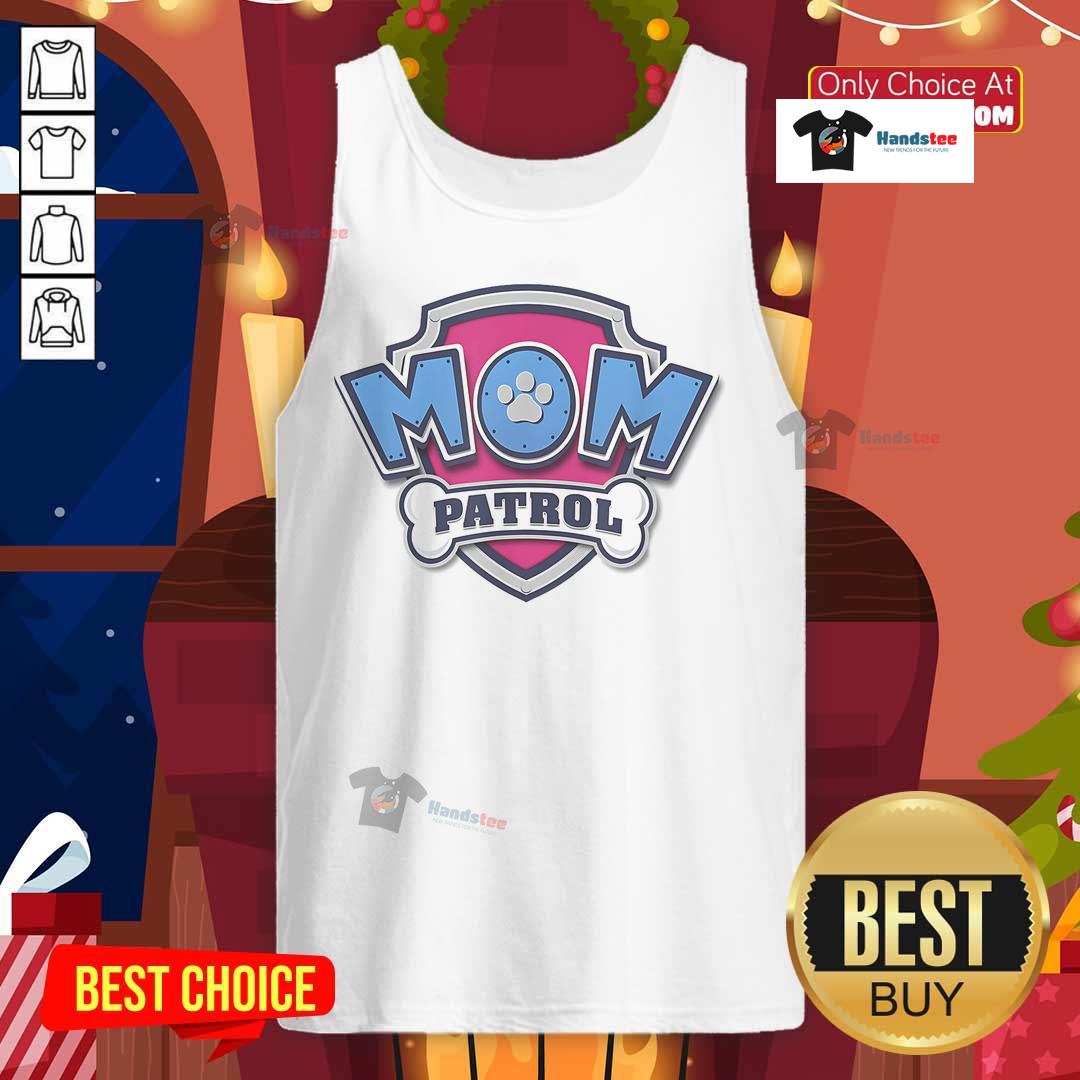 Alt Text: Official Mother's Day Mom Patrol Badge Tank Top featuring a stylish design perfect for celebrating moms.