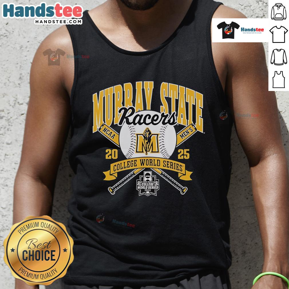 Official Murray State Racers 2025 College World Series tank top featuring team logo and vibrant design, perfect for fans.
