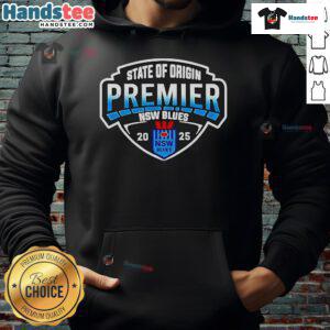 Official New South Wales Blues Back To Back 2025 Primers Hoodie in navy blue with team logo and stylish design.
