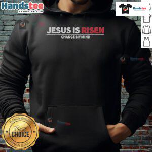 Alt Text: Official Noland Arbaugh Jesus Is Risen Changed My Mind Hoodie in black, featuring vibrant text and a stylish design.