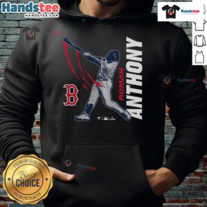 Official Roman Anthony Boston Red Sox graphic player hoodie featuring vibrant team colors and stylish design.