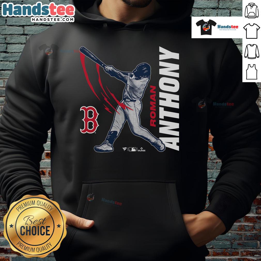 Official Roman Anthony Boston Red Sox graphic player hoodie featuring vibrant team colors and stylish design.