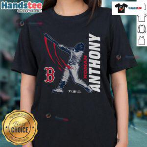 Official Roman Anthony Boston Red Sox graphic player ladies tee showcasing team pride and style.
