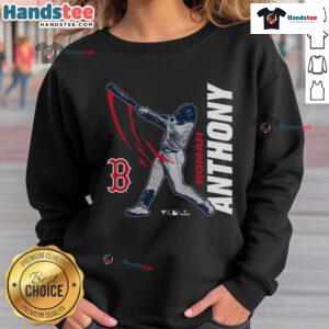 Official Roman Anthony Boston Red Sox graphic player sweatshirt featuring team colors and logo, perfect for fans.