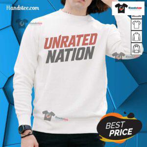 Alt Text: Official Ross Smith Unrated Nation Logo Sweatshirt featuring a stylish design and vibrant colors for casual wear.