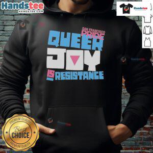 Official SF Pride Queer Joy Is Resistance Tour 2025 Hoodie featuring vibrant colors and inclusive design for pride celebrations.