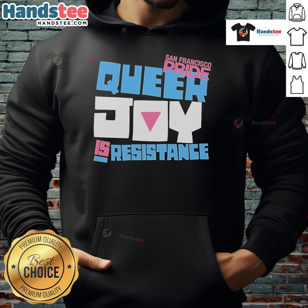 Official SF Pride Queer Joy Is Resistance Tour 2025 Hoodie featuring vibrant colors and inclusive design for pride celebrations.