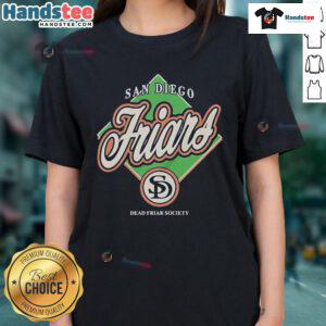 Official San Diego Friars Dead Friar Society Ladies Tee featuring a stylish design perfect for fans of the team.