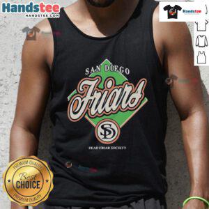Official San Diego Friars Dead Friar Society tank top featuring bold graphics and vibrant colors for fans.