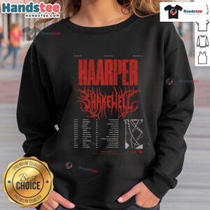 Official Shakewell North American Show 2025 poster sweatshirt featuring vibrant graphics and tour details.