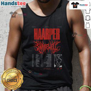 Alt Text: Official Shakewell North American Show 2025 poster design featured on a stylish tank top for fans and concertgoers.