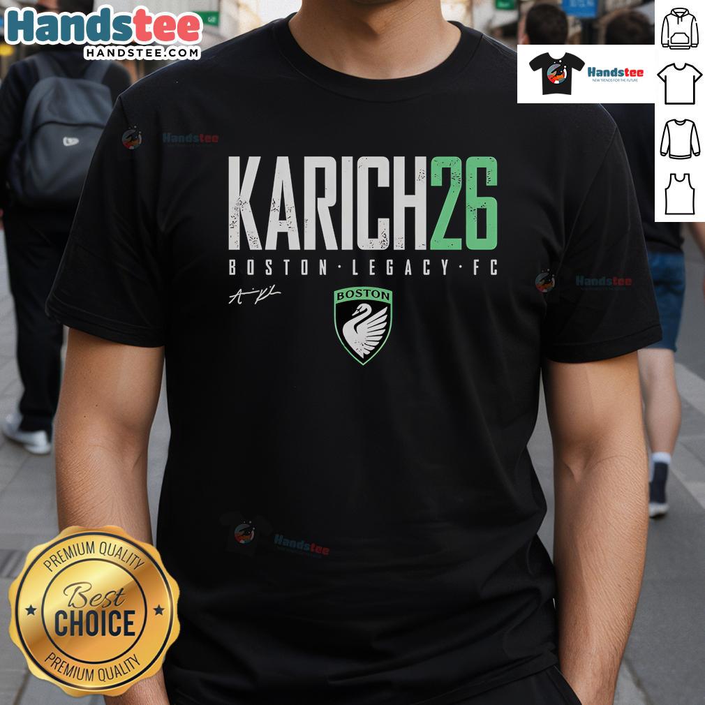 Good Annie Karich Boston Legacy FC Elite T-Shirt featuring vibrant design and comfortable fit for soccer fans.