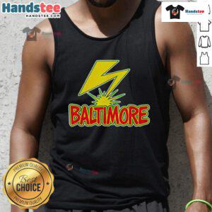 Good Baltimore Lightning Punk Tank Top featuring vibrant graphic design and trendy style for a bold fashion statement.