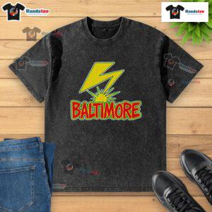Good Baltimore Lightning Punk Washed T-Shirt in vibrant colors, showcasing a trendy punk style and comfortable fit.