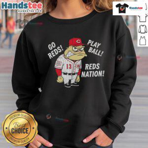 Cincinnati Reds sweatshirt featuring a frog design, perfect for cheering on the Reds. Go Reds! Play ball!