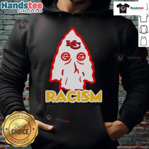 Good Kansas City Chiefs Racism Hoodie featured in bold colors, promoting awareness and social justice in sports culture.