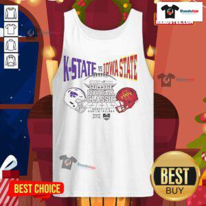 Good Kansas State vs Iowa State College Football Classic 2025 tank top featuring team logos and vibrant colors.